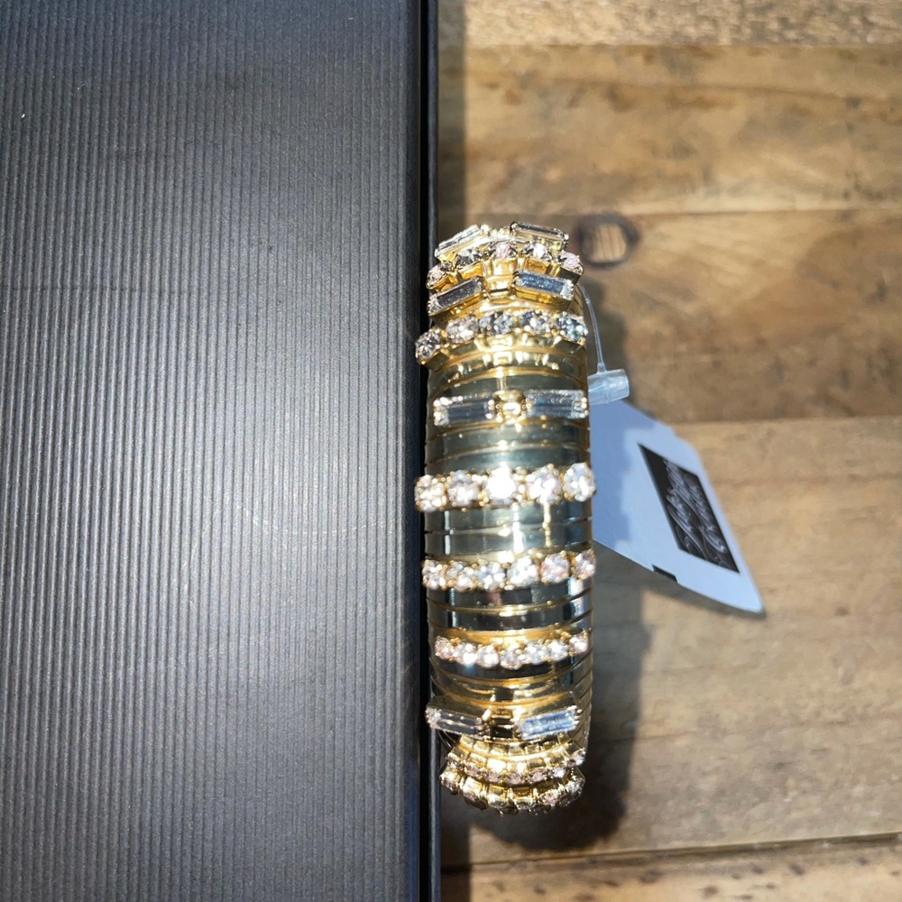 Rosantica Goldtone & Crystal Stretch Bracelet - Picture 10 of 12